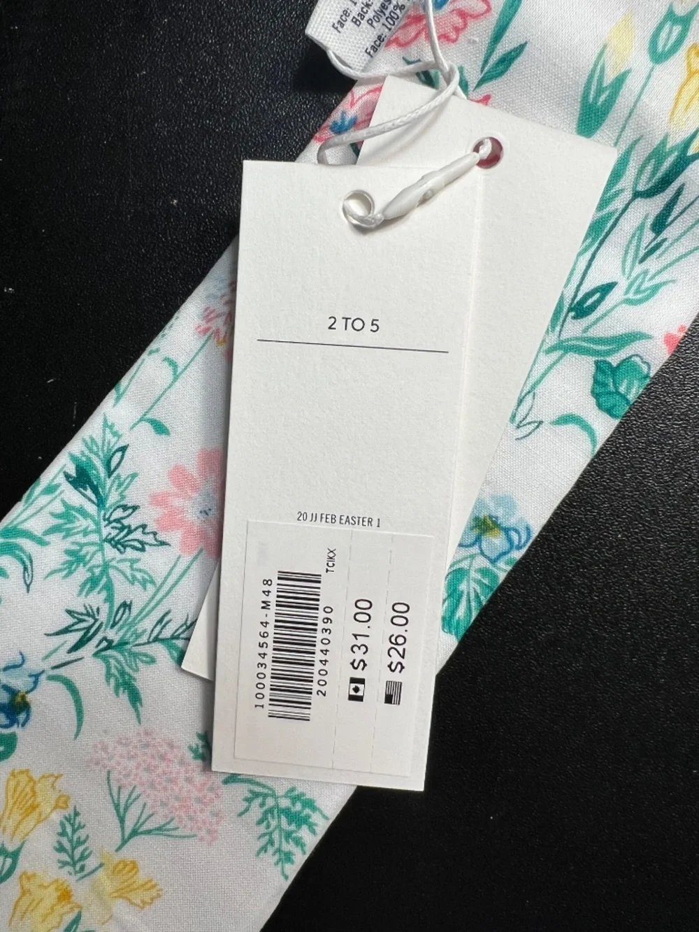 Janie and Jack Boys Floral Velcro Close Tie Size 2-5 NWT